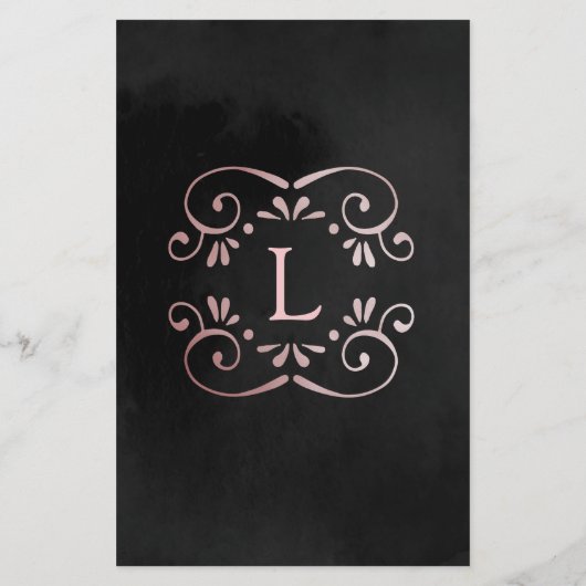 Rose aus schwarzem Seide, Goldservice und Flyer (Rückseite)