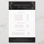 Rose aus schwarzem Seide, Goldservice und Flyer (Vorderseite)