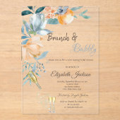 Rose aus Staub, Wein, Silberne Brautparty Acryleinladungen (Vorderseite)