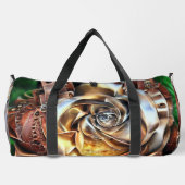 Rose aus Steampunken mit Oberflächengesicht - Mech Duffle Bag (Rückseite)
