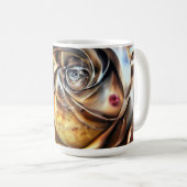 Rose aus Steampunken mit Oberflächengesicht - Mech Kaffeetasse (VorderseiteRechts)