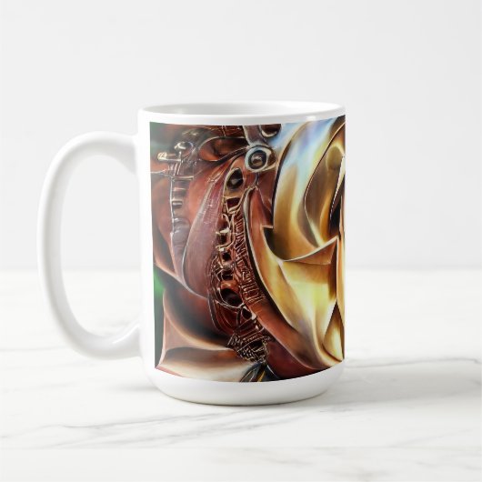Rose aus Steampunken mit Oberflächengesicht - Mech Kaffeetasse (Links)