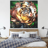 Rose aus Steampunken mit Oberflächengesicht - Mech Leinwanddruck (Insitu (Schlafzimmer))