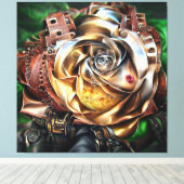 Rose aus Steampunken mit Oberflächengesicht - Mech Leinwanddruck (Insitu (Holzboden))