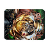 Rose aus Steampunken mit Oberflächengesicht - Mech Magnet (Horizontal)