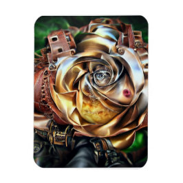 Rose aus Steampunken mit Oberflächengesicht - Mech Magnet