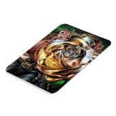 Rose aus Steampunken mit Oberflächengesicht - Mech Magnet (Linke Seite)