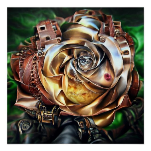 Rose aus Steampunken mit Oberflächengesicht - Mech Poster (Vorderseite)