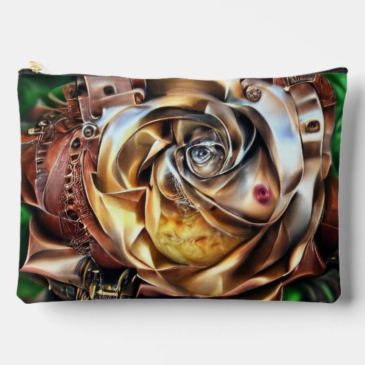 Rose aus Steampunken mit Oberflächengesicht - Mech Zubehörtasche (Vorderseite)