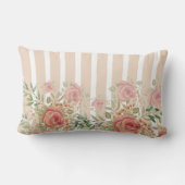 Rose aus süßem Orange und Blütengarten Wasserfarbe Lendenkissen (Rückseite)