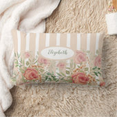 Rose aus süßem Orange und Blütengarten Wasserfarbe Lendenkissen (Decke)