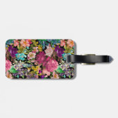 Rose aus Vintagem Shabby Chic, schwarz, rosa Gepäckanhänger (Rückseite horizontal)