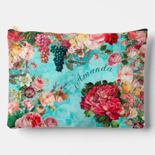 Rose aus Vintagem Shabby Chic und Vasenblau Zubehörtasche