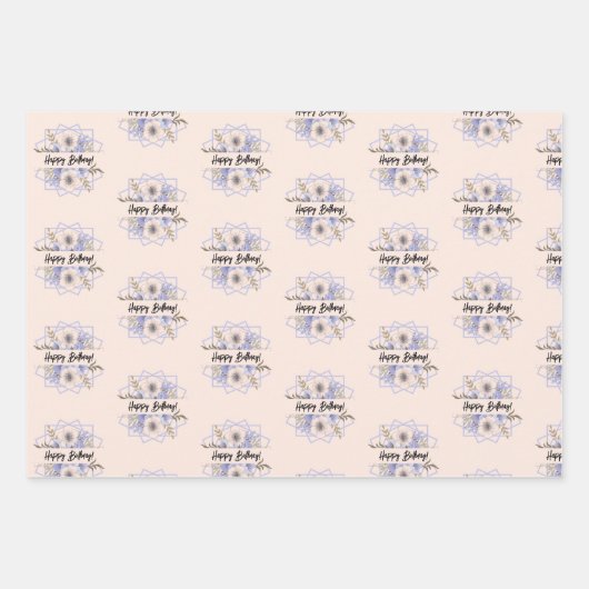 Rose aus Violett und Pastell, Papier, Flachfolien, Geschenkpapier Set (Vorderseite 2)