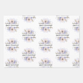 Rose aus Violett und Pastell, Papier, Flachfolien, Geschenkpapier Set (Vorderseite)