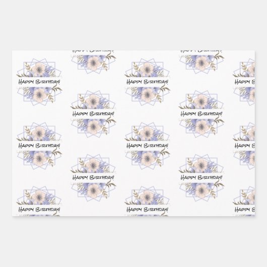 Rose aus Violett und Pastell, Papier, Flachfolien, Geschenkpapier Set (Vorderseite)