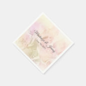Rose aus weichem Pastell Serviette (Ecke)