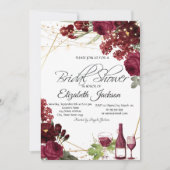 Rose aus Weinglas Rahmen Brautparty Einladung (Vorderseite)