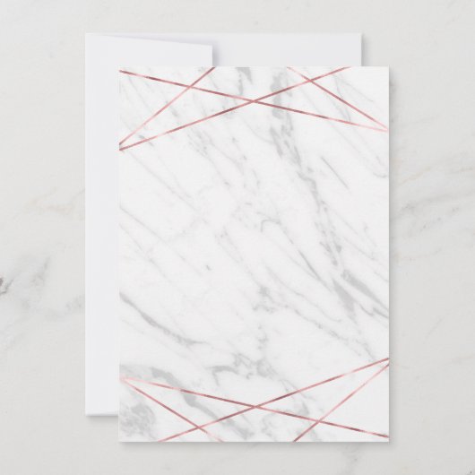 Rose aus weißem Marmor, dreieckig Einladung zur Ho (Rückseite)