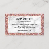 Rose aus weißem Marmor Gold Glitzer High Heels Visitenkarte (Rückseite)