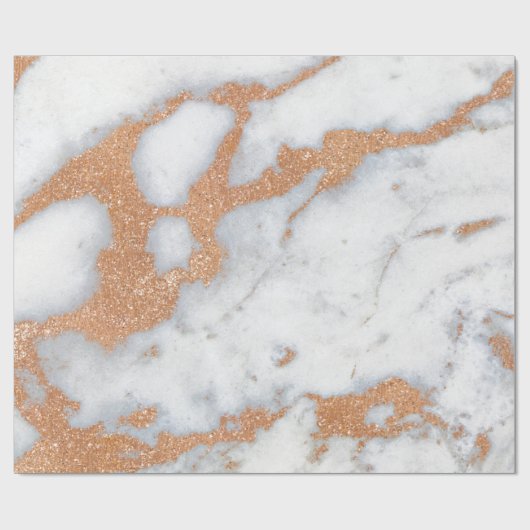 Rose aus weißem Marmor Gold Gold Kupfer Grau Geschenkpapier (Flach)