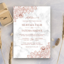 Rose aus weißem Marmor Gold Lace Islamische Hochze