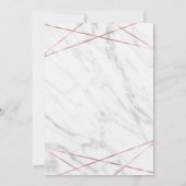 Rose aus weißem Marmor Gold Line Kinderdusche Einl Einladung (Rückseite)