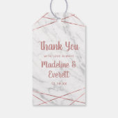 Rose aus weißem Marmor Gold Lines Geo Wedding Viel Geschenkanhänger (Rückseite)