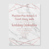 Rose aus weißem Marmor Gold Magnetic Wedding Einla