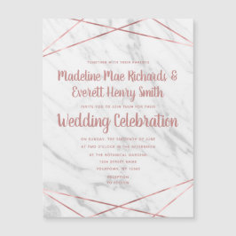 Rose aus weißem Marmor Gold Magnetic Wedding Einla Magneteinladung