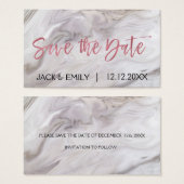 Rose aus weißem Marmor Gold Pink Foil Save the Dat (Vorne & Hinten)