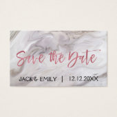 Rose aus weißem Marmor Gold Pink Foil Save the Dat (Vorderseite)