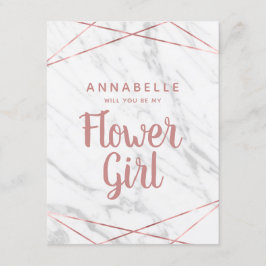 Rose aus weißem Marmor Gold wird mein Blumenmädche Einladung