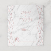 Rose aus weißem Marmor, goldenes Dreieck Platzkarte (Außenseite Aufgefaltet)