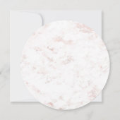 Rose aus weißem und weißem Marmor Einladung (Rückseite)