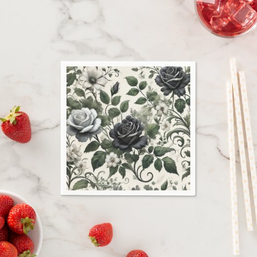 Rose aus Weißwein und Schwarzwein Serviette (Beispiel)