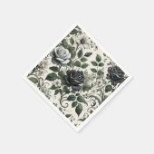 Rose aus Weißwein und Schwarzwein Serviette (Ecke)