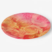 Rose aus Ziegelstein 17 Teller aus rosafarbenem Le (Schrägansicht)