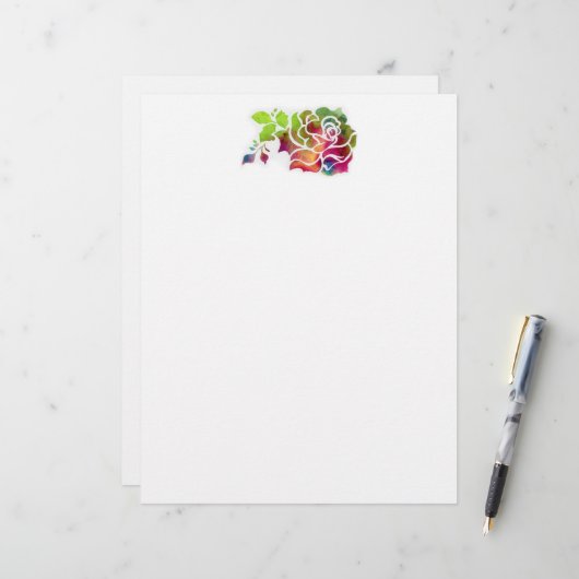 Rose-Ausschnitt-Blatt 8.5x11 (Vorderseite/Rückseite Beispiel)