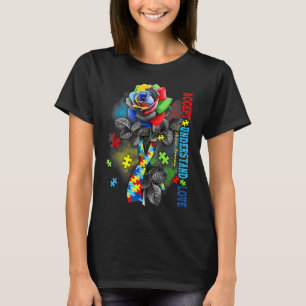 Rose Autismus Bewusstsein akzeptieren Liebe Autis T-Shirt