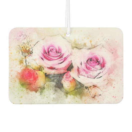 Rose Autolufterfrischer (Vorderseite)