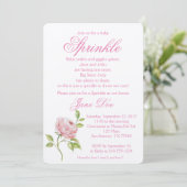 Rose Baby Einladung (Stehend Vorderseite)