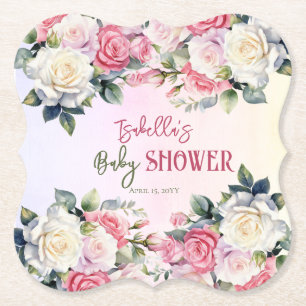 Rose Baby in Bloom Floral Baby Dusche Untersetzer