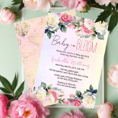 Rose Baby in Bloom Floral Baby Sprinkle Einladung