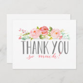 Rose | Babydusche Dankeschön Karte (Vorne/Hinten)