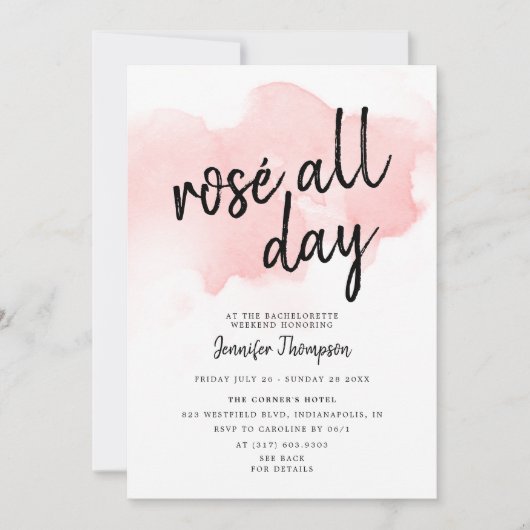 Rose Bachelorette Einladung (Vorderseite)
