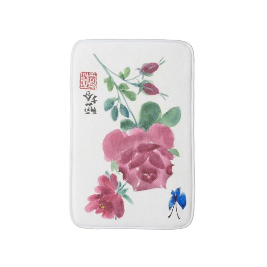 Rose Badematte (Vorderseite Vertikal)