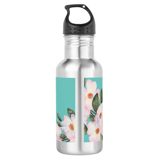 Rose Ballerina Monogramm Edelstahlflasche (Rückseite)