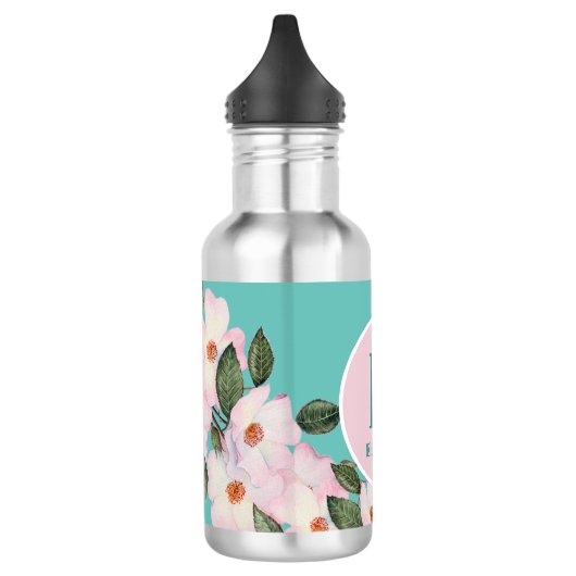 Rose Ballerina Monogramm Edelstahlflasche (Links)