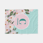 Rose Ballerina Monogramm Fleecedecke (Vorderseite (Horizontal))